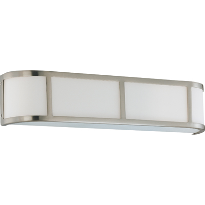 Nuvo Lighting 60/2873  Odeon - 3 Light Wall Sconce with Satin White Glass in Brushed Nickel Finish